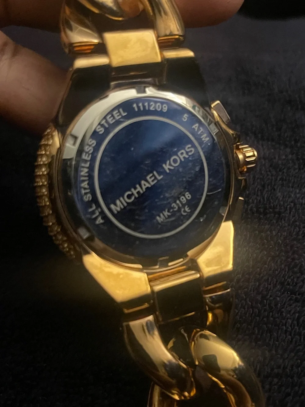 Michael Kors Women’s Rose Gold Crystal Pavé Chronograph Watch EUC MK3196 44MM